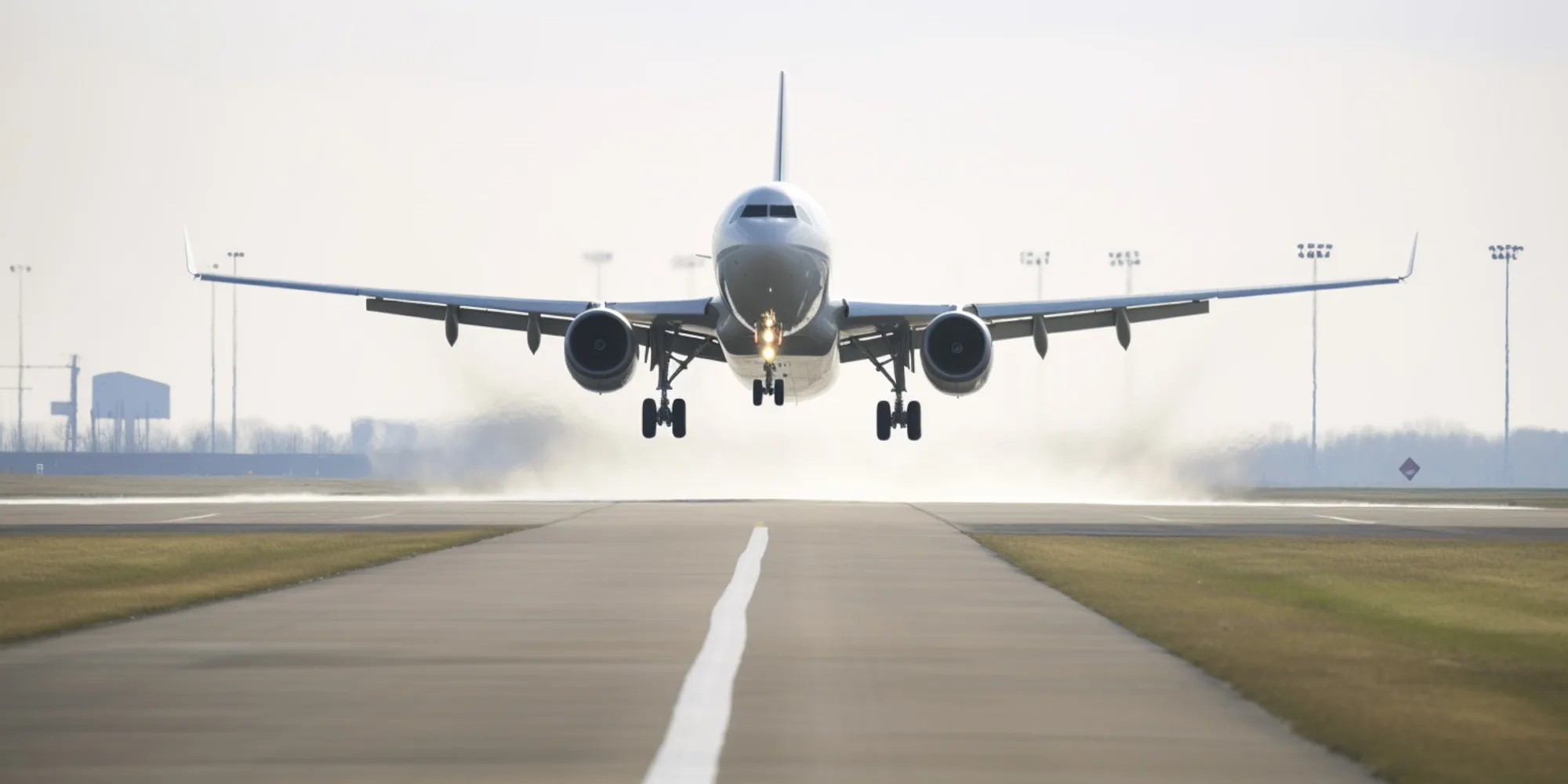 Vecteezy plane on a runway with sky in the background 24496922